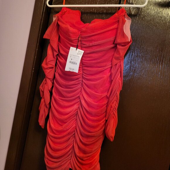 Zara red ruched dress - Picture 8 of 8
